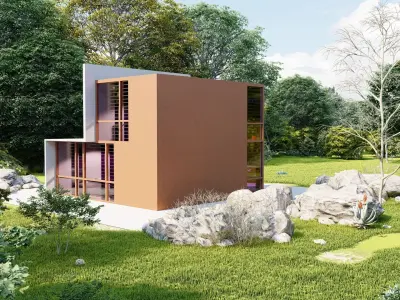 Forest villa-Casa Scene-Modern Villa 3D model