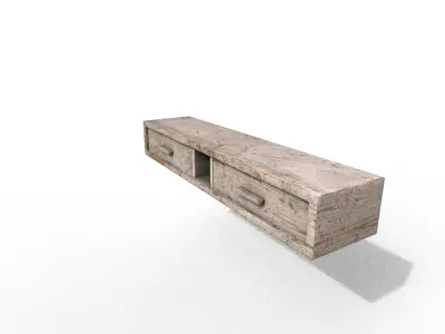 Old Modern Furniture 3D Model Terror Low-poly 3D model 7