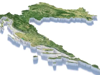 Croatia Hrvatska Country Terrain 3D model