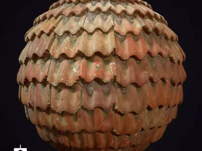 Roof Tiles PBR Seamless Material Texture