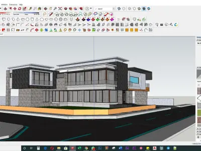 2 kanal Modern contemporary house design with sketchup model 3D model