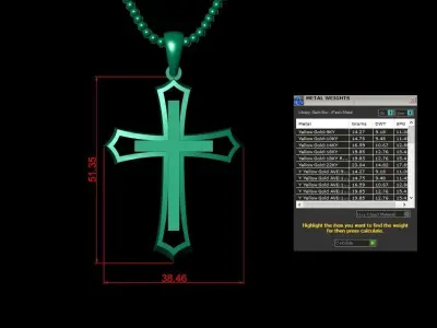 Light Gold Cross New Design  CP 29 3D print model