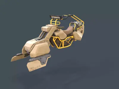 Sci-fi Army Speeder Low-poly 3D model