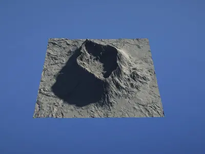 Landscape Environment Volcano Snow 31 Low-poly 3D model