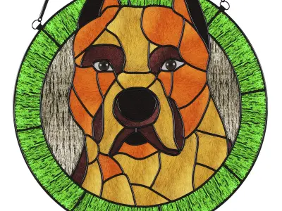 The Dog Stained glass 3D model