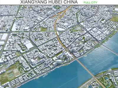 Xiangyang Hubei China 150km Low-poly 3D model