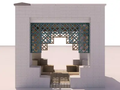 Soviet Post-modern Gazebo on Podil in Kyiv 3D model