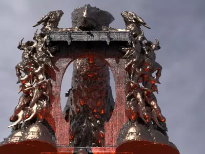 Hades Underworld Pillar Archway 2 3D model