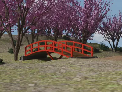 Samurai Bridge Landscape 3D model