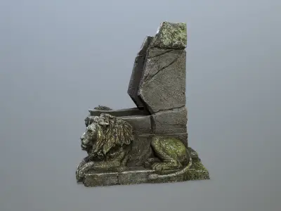 Lion Throne Low-poly 3D model