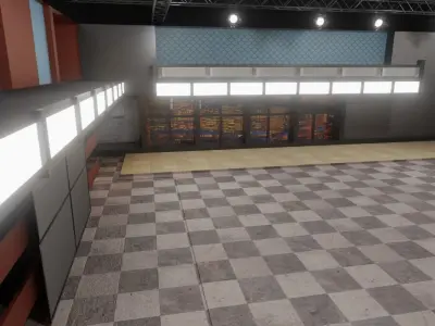 Late Night TV Studio  Low-poly 3D model