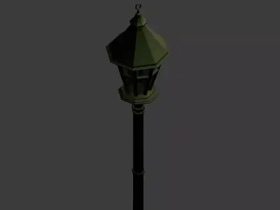 Medeival Lamp Post Low-poly 3D model