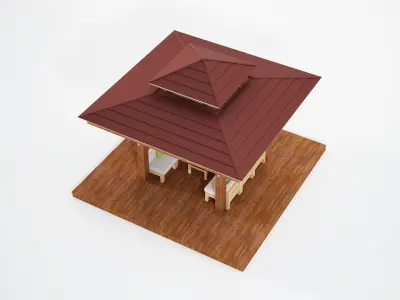Modern gazebo 3D model purchase