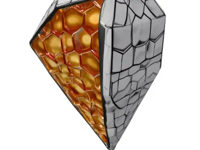 Geometric Honeycomb Energy Cell Low-poly 3D model