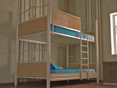 Bunk Bed Low-poly 3D model