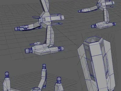 scifi ships 3D model