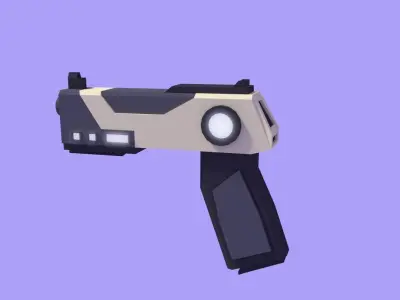 Low poly Sci-Guns sniper rifle Low-poly 3D model