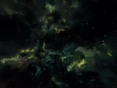 HDRI Epic Panoramic Sky - 360 starfield - epic green aurora 014 Low-poly 3D model