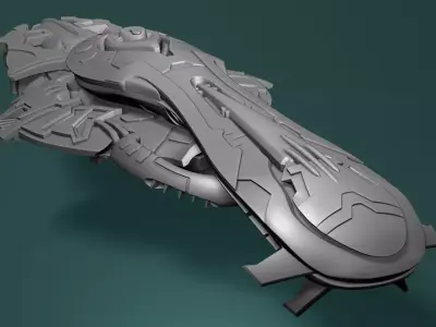 Halo Ship ORS heavy cruiser 3D print model