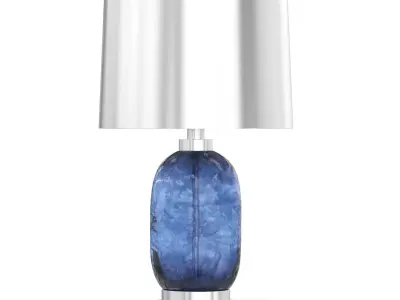 Blue and Metal Table Lamp 3D Model 3D model