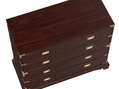 Ralph Lauren Campaign Style Mahogany Finished Shotwell Dresser 3D model