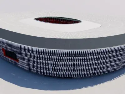 San Mames Stadium - Bilbao Spain Low-poly 3D model