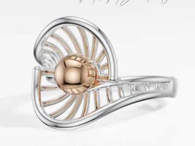 Seren  Luxury Modern Gold Ring Free 3D print model