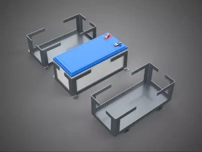 ENCLOSURE BRACKET TRAY BATTERY HOUSING ACCU HOLDER MOUNT RACK AH 3D model