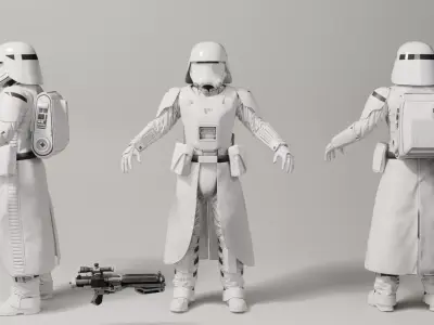 First Order Snowtrooper - Stars wars Game Ready Character Low-poly 3D model