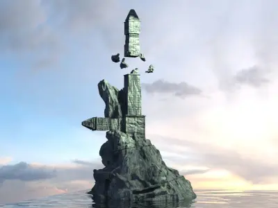 Ancient Gods summoning rock  3D model