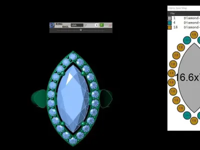 Rose Gold Women Diamond Ring 3D print model 3D print model 50
