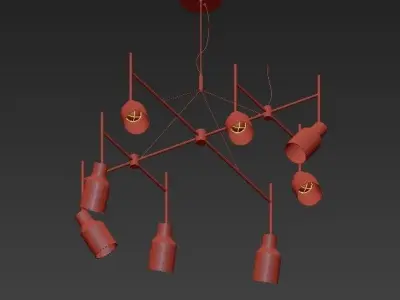 SUPER 8 chandelier made of metal and brass 3D model