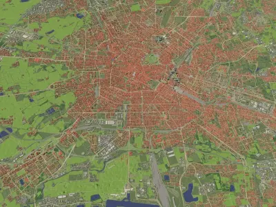 Milan Italy in  20 km x 20 km - city and urban 3D model