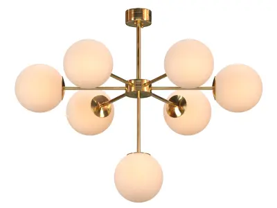 BALL 7 chandelier with six balls hanging from it Low-poly 3D model
