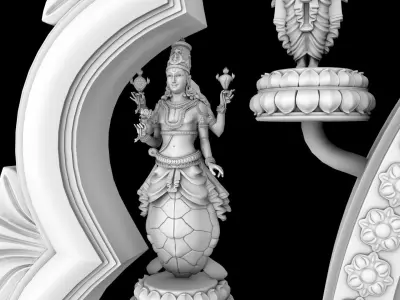 oil lamp balaji venkateswara Dashavatara lakshmi 3D model