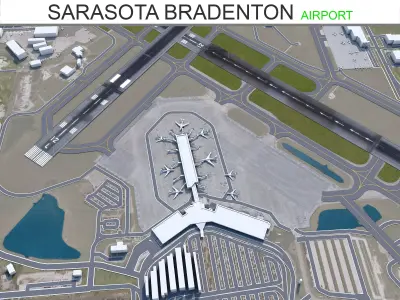 Sarasota Bradenton Airport 15km Low-poly 3D model