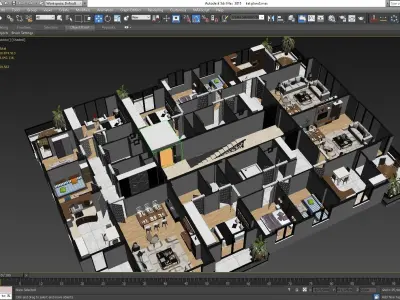 FLOOR PLAN 3DS MAX 2015 VRAY RENDER 3D model