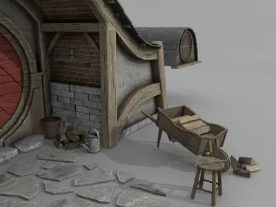 Halfling Home 3 Low-poly 3D model