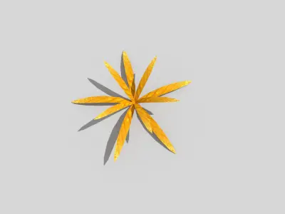 Low poly Plant golden leaf Low-poly 3D model