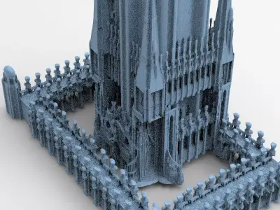 Hyborian stone temple Towers 9  3D model
