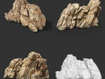 Sharp Rock Formation 221109 - Ultra HD 16K Texture Low-poly 3D model