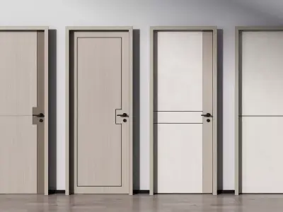 single bedroom Modern door 3D model