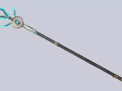 Scifi spear Low-poly 3D model