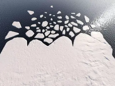 Glacier low poly ice cube Low-poly 3D model