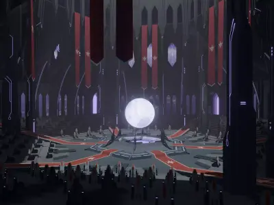 Sci-fi Congress Hall interior 3D model