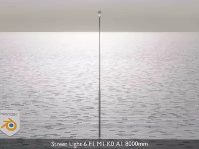 Street Light 6 F1 M1 K0 A1 8000mm Low-poly 3D model