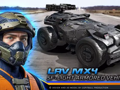 LAV - MX4 - Light Armored Vehicle Low-poly 3D model