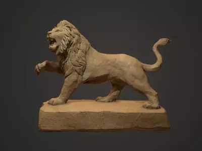 Lion Statue High-poly 3D model