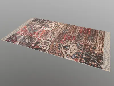 Multicolor Cotton Carpet 3D model