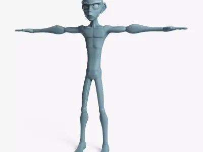 Cartoon Anime Character Man 3D model